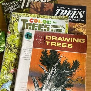 Vintage Art Books How to Draw Trees Set of 4